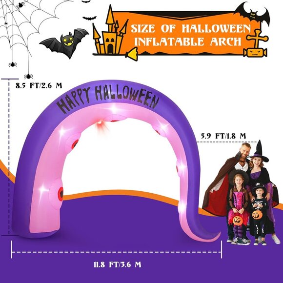 🆕8.5FT Christmas Inflatables Octopus Tentacles Light Yard Outdoor Decorations - Picture 3 of 15